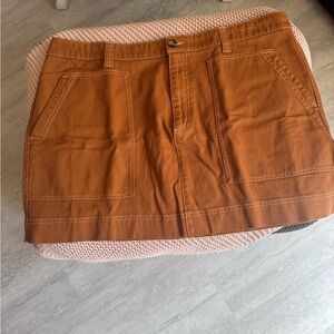 Old Navy Twill Sly Fox Brown/Orange Utility Mini Skirt